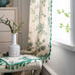 Green Pine Bird Pattern Tassel Curtain