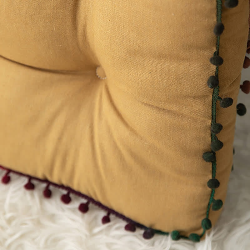 Solid Double Tassel Chair Pad Floor Cushion