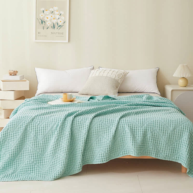 Solid Color Waffle Texture Towel Quilt