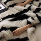 Modern Zebra Print Faux Fur Blanket