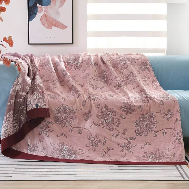 Lightweight Flower Print Cotton Reversible Quilt