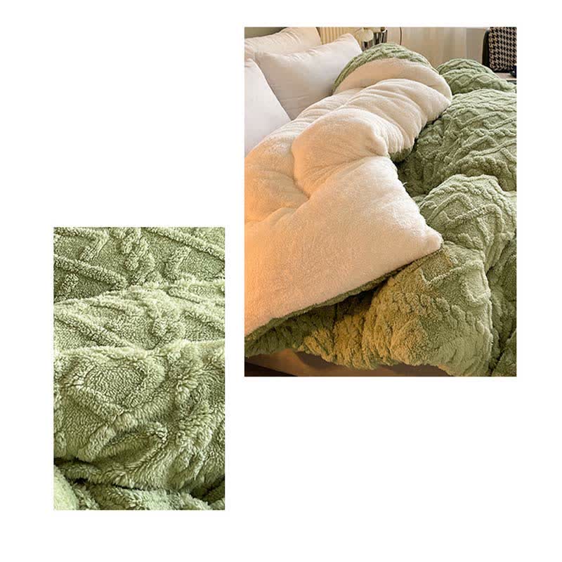 Jacquard Solid Color Comfy Fluffy Blanket