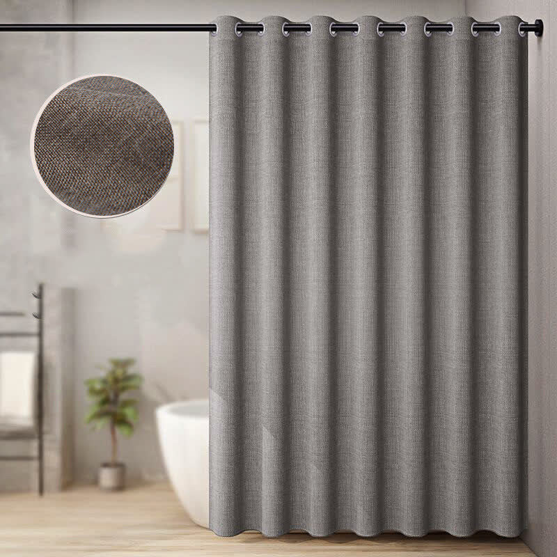 Luxurious Solid Color Flax Shower Curtain