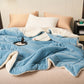 Solid Color Thick Double Velvet Throw Blanket