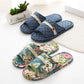 Floral Open Toe Cotton House Slippers