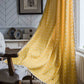 Ownkoti Yellow Plaid Translucent Curtains with Tassels