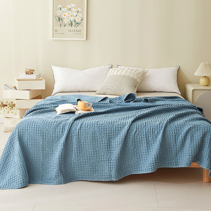 Solid Color Waffle Texture Towel Quilt