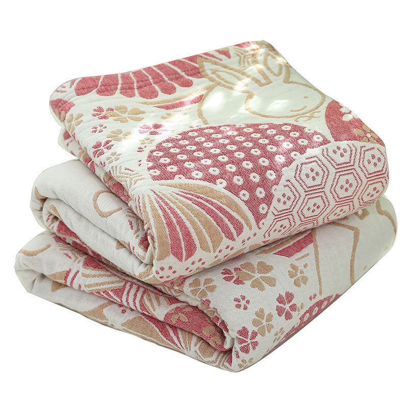 Rabbit Shell Pattern Cotton Reversible Quilt