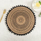 Ownkoti Black Woven Cotton Linen Table Mats (3PCS)