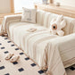 Straight Stripe Chenille Tassel Sofa Protector