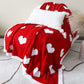 Heart Print Reversible Throw Blanket