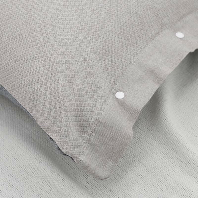 Simple Pure Color Button Cotton Pillowcase (2PCS)