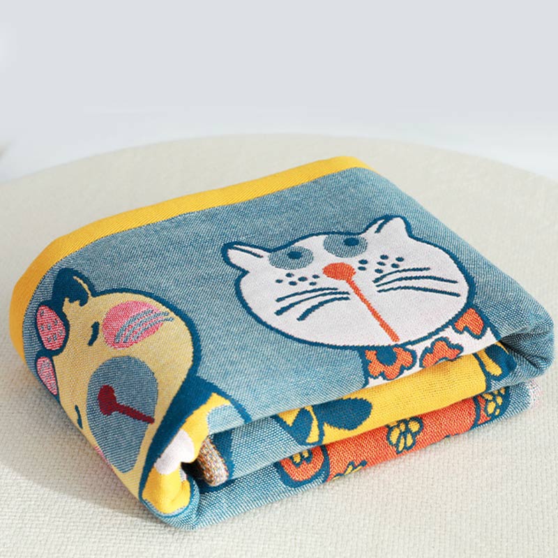 Ownkoti Cat Cotton Bath Towel Baby Blanket