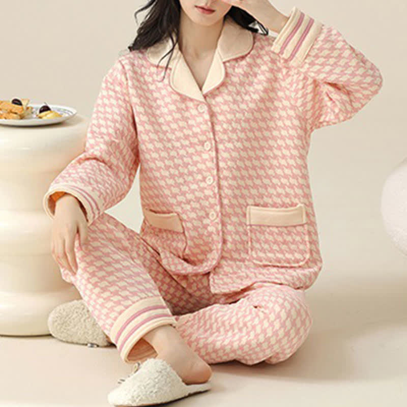 Chic Button-down Cotton Pajama Set