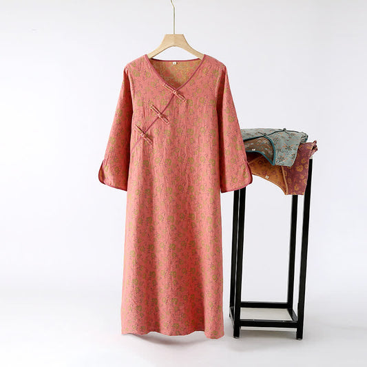 Yarn-dyed Jacquard Floral Cotton Nightdress