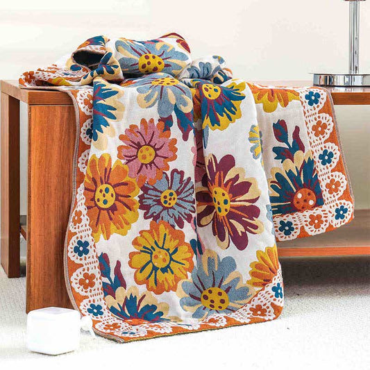 Bright Flower Soft Cotton Bath Towel