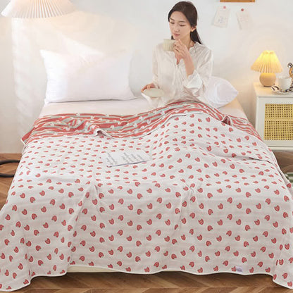 Pastoral Strawberry Soft Pure Cotton Quilt