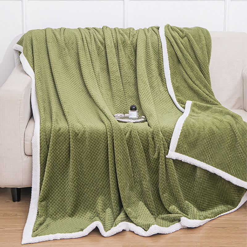 Solid Color Soft Reversible Fleece Blanket