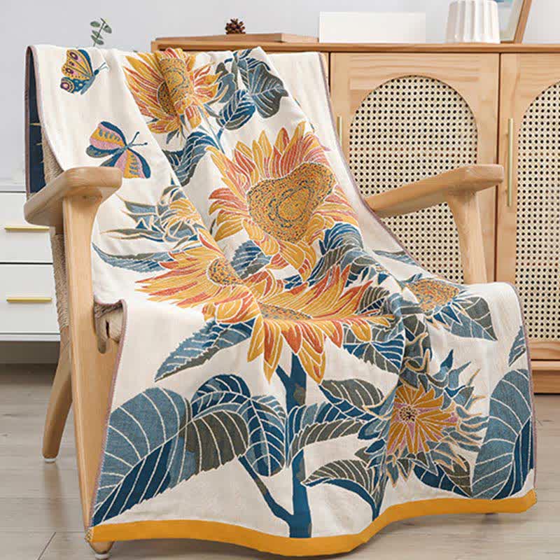 Ownkoti Blooming Sunflower Cotton Bath Towel