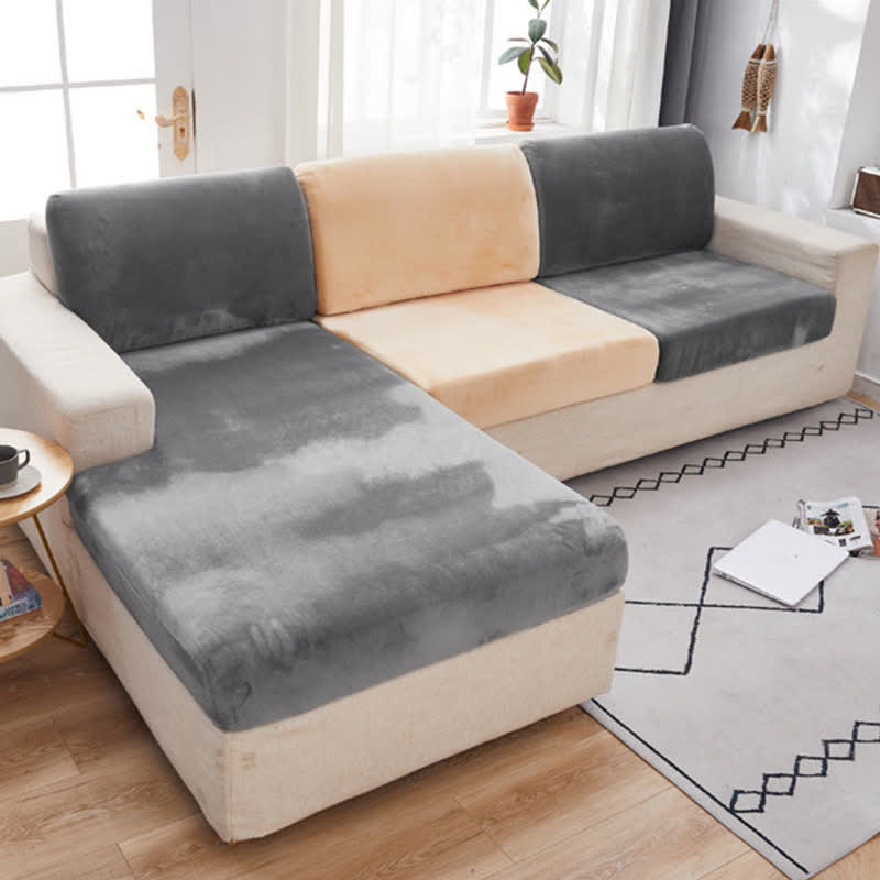 Suede Stretchable Sectional Couch Cover