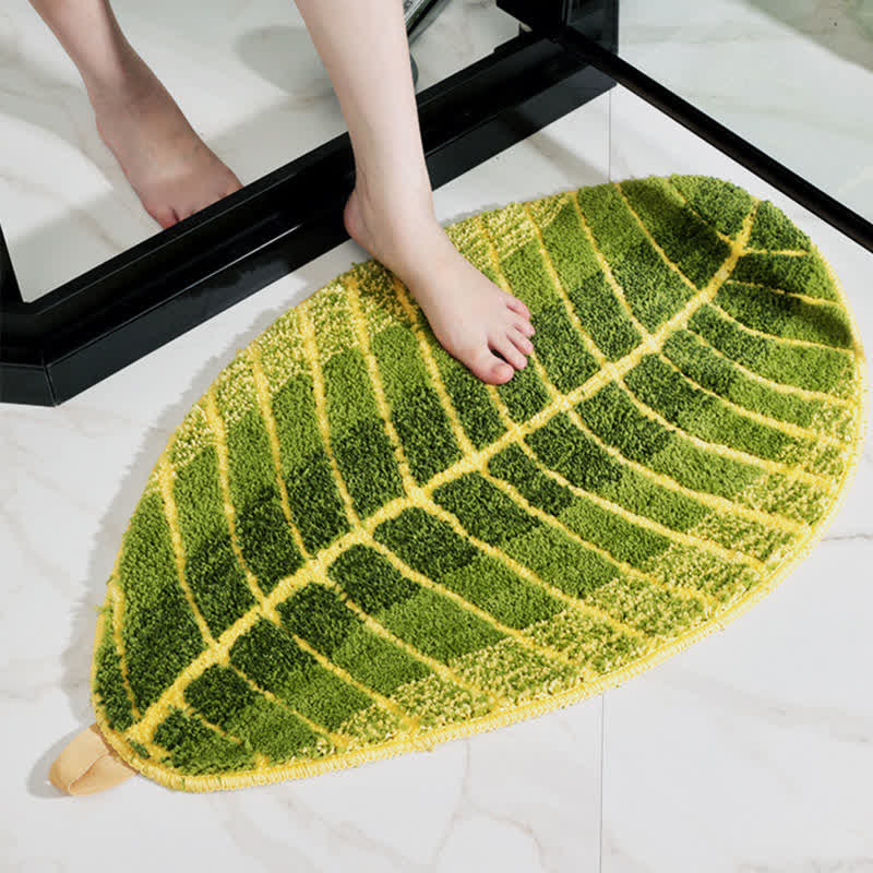 Ownkoti Green Banana Leaf Soft Door Rug