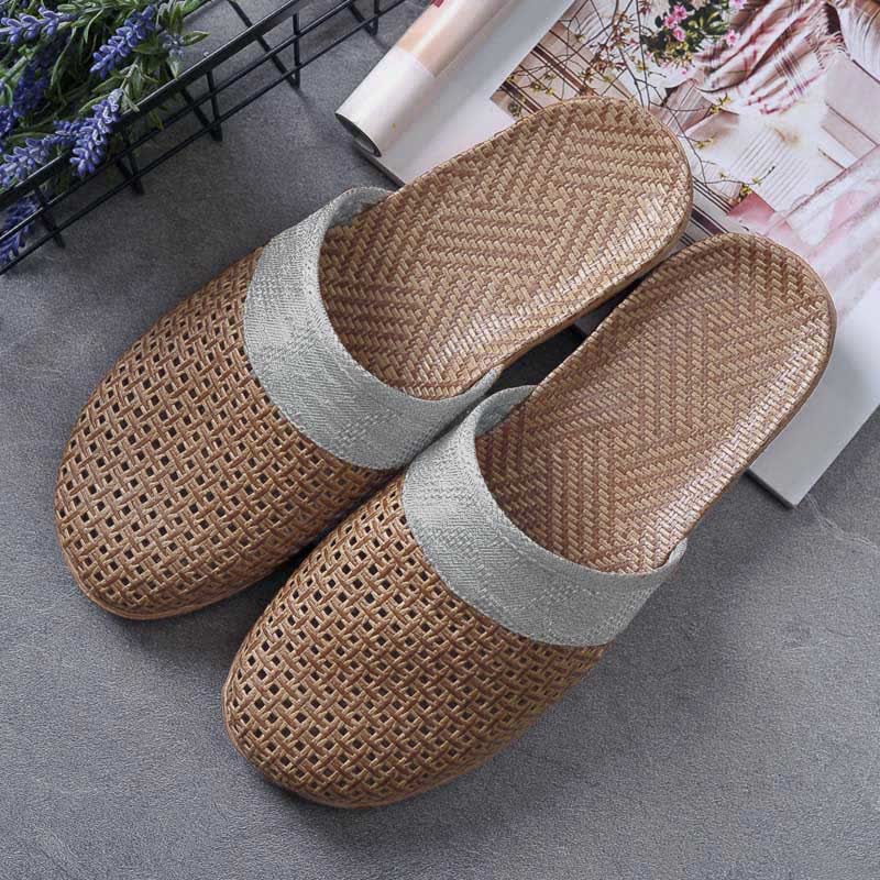 Retro Non-slip Breathable Flax Slipper