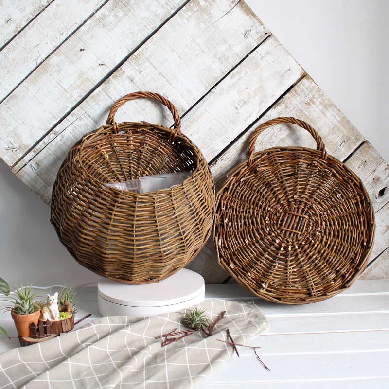 Ownkoti Handwoven Plant Basket with Handle (3PCS)