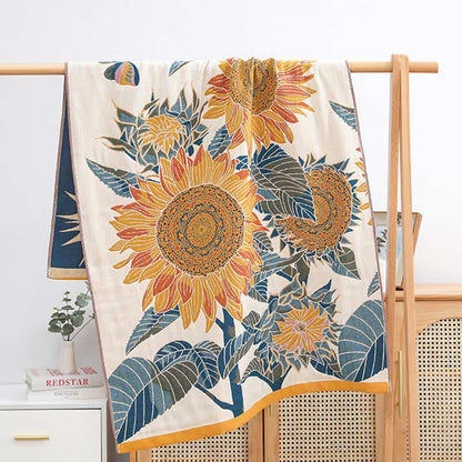 Ownkoti Blooming Sunflower Cotton Bath Towel