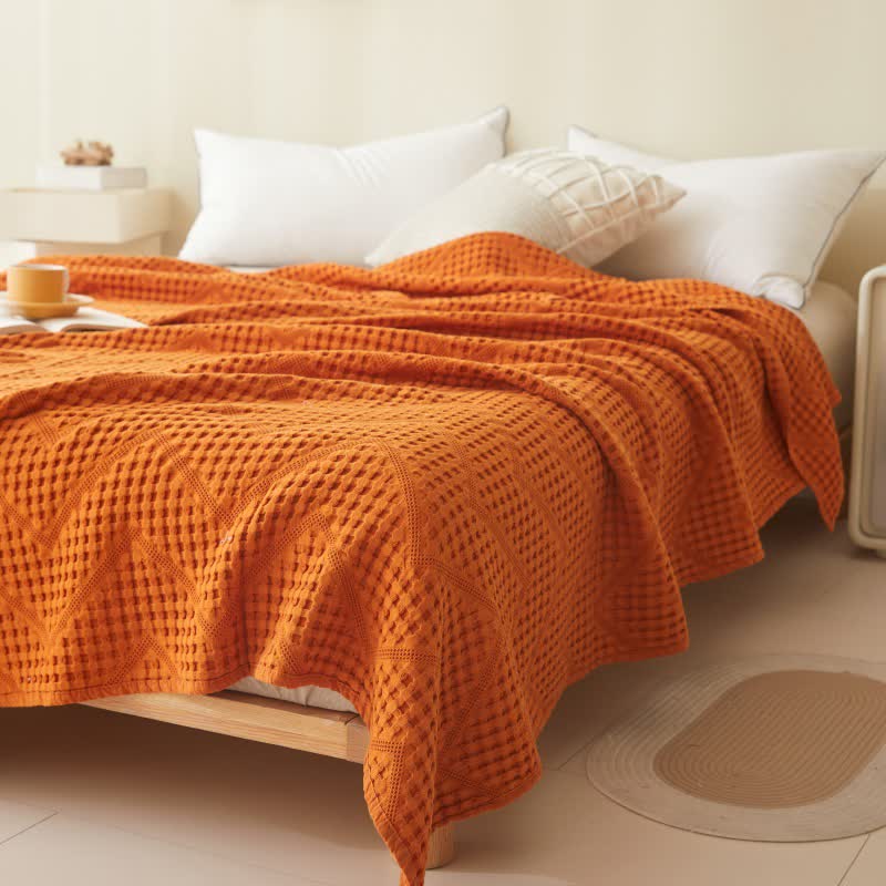 Solid Color Waffle Texture Towel Quilt