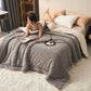 Solid Color Thick Double Velvet Throw Blanket