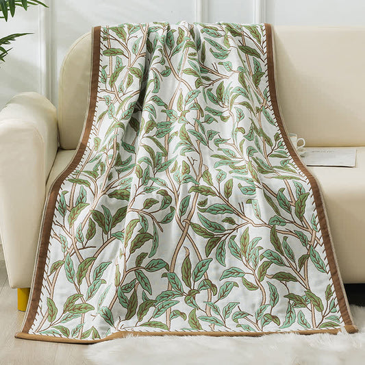 Pastoral Leaf Cotton Gauze Soft Bath Towel