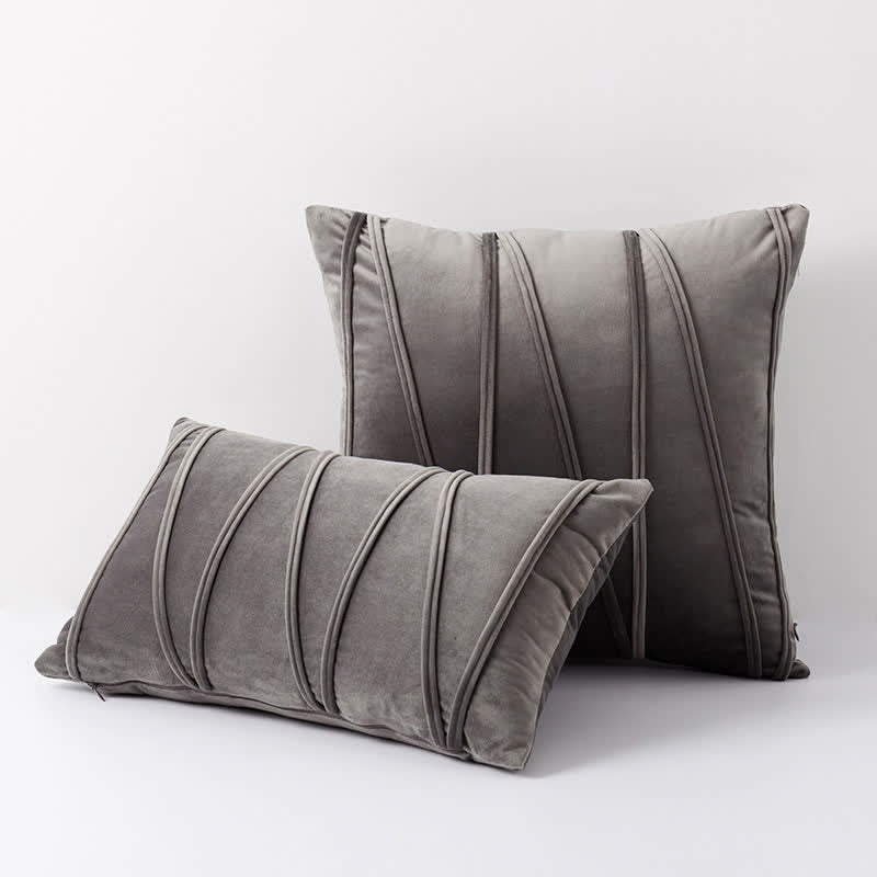 Stripe Pattern Soft Velvet Decorative Pillowcase