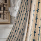 Blue ECG Pattern Cotton Linen Curtain