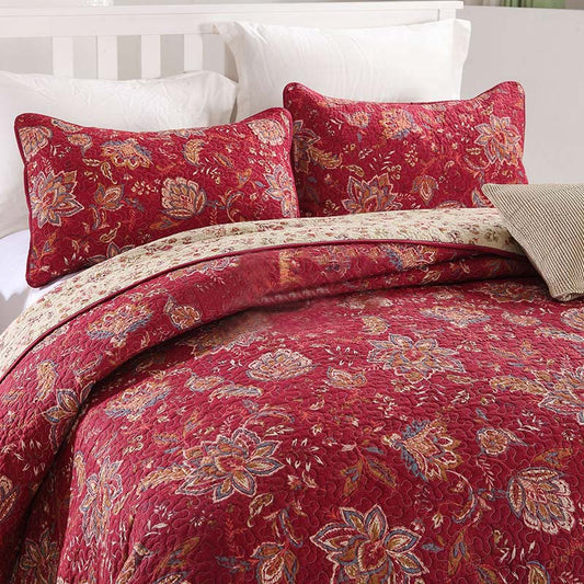 Retro Floral Pure Cotton Bedding Set(3PCS)