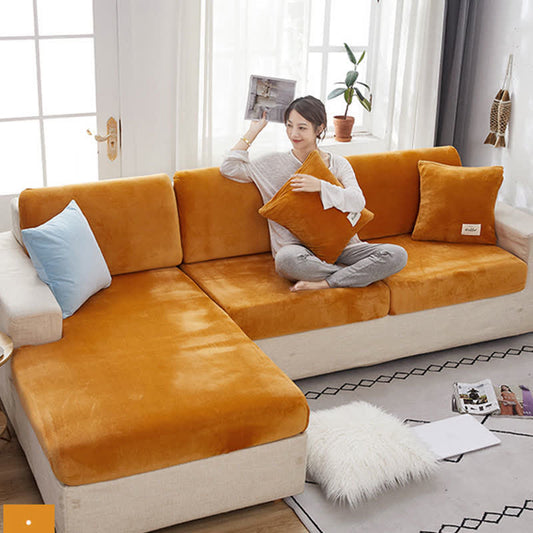 Suede Stretchable Sectional Couch Cover