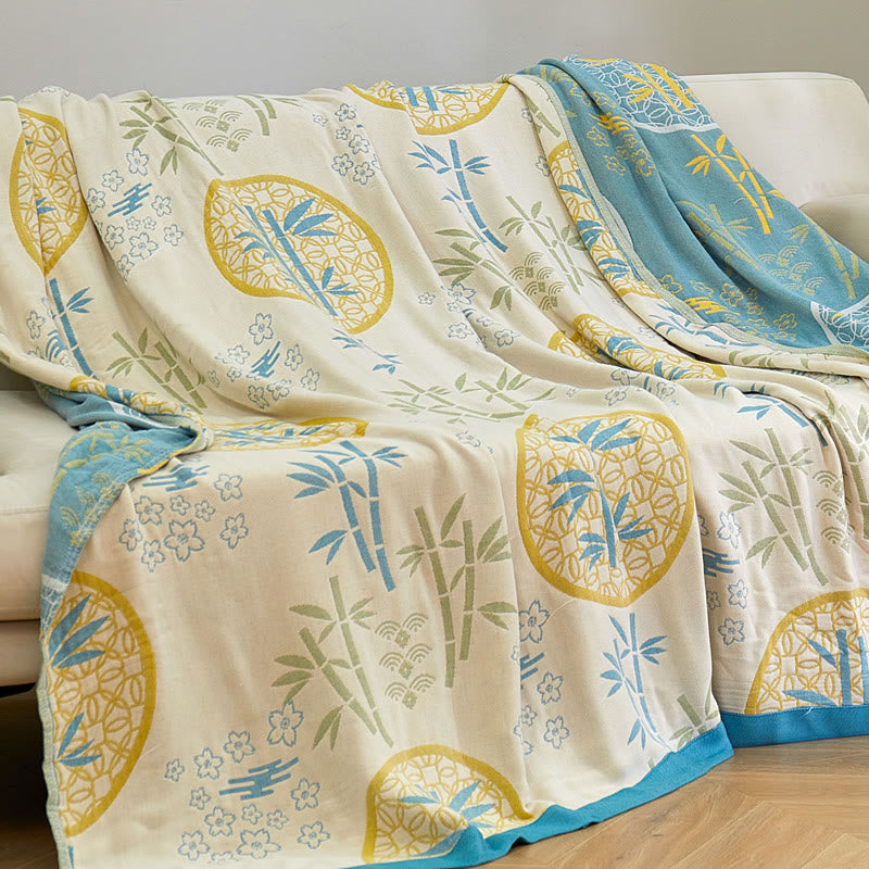 Pastoral Bamboo Flower Soft Reversible Quilt