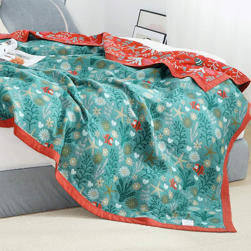 Vintage Reversible Coverlet Soft Floral Quilt