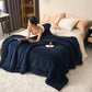 Solid Color Thick Double Velvet Throw Blanket