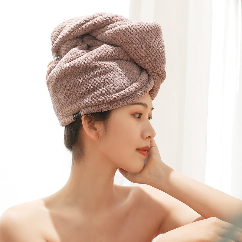 Soft Breathable Button Hair Drying Towel