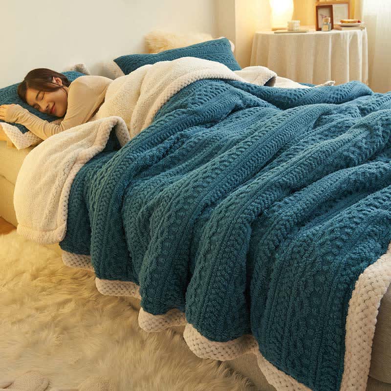 Jacquard Double Fleece Thick Warm Blanket