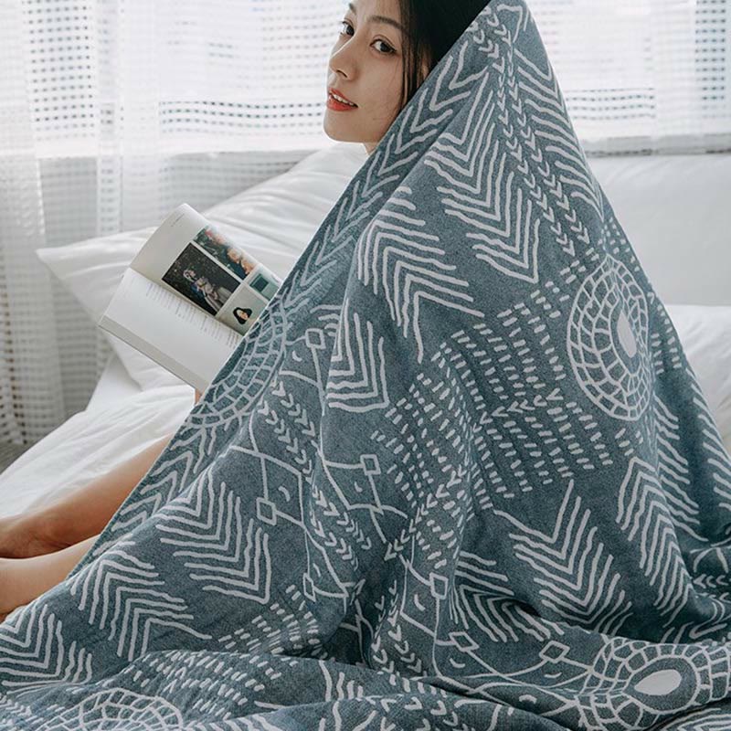 Modern Geometric Pattern Cotton Reversible Quilt