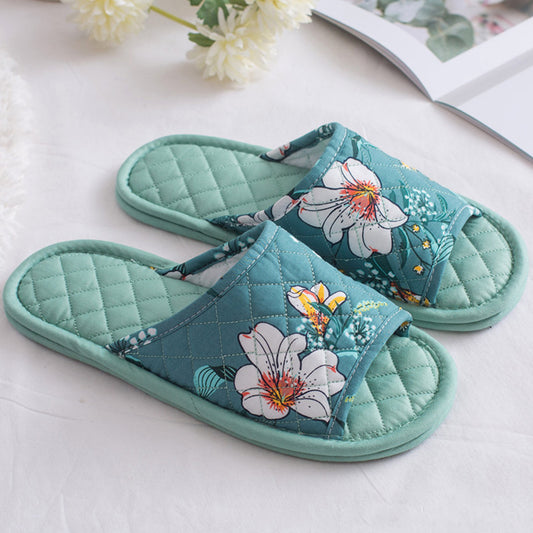 Lily Open Toe Cotton Non-Slip Slippers