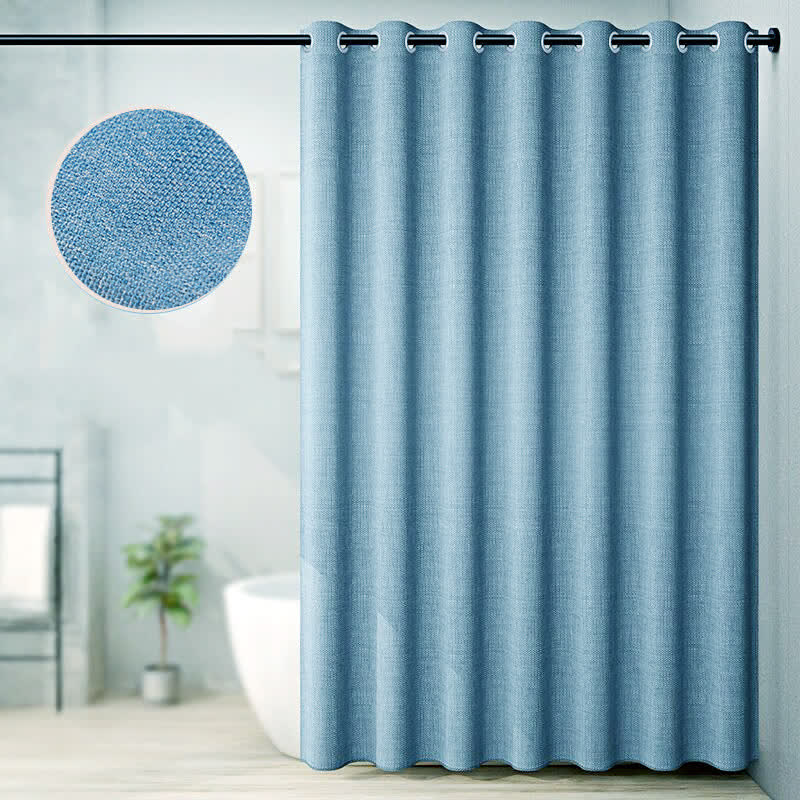 Luxurious Solid Color Flax Shower Curtain